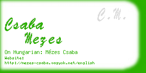 csaba mezes business card